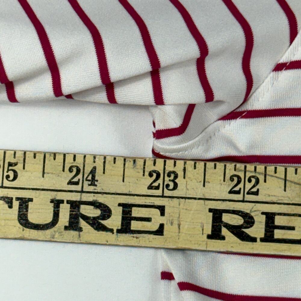 Nike Golf Polo Shirt Standard Fit Dri-Fit white red Striped Stretch Men's Sz L - Picture 12 of 13